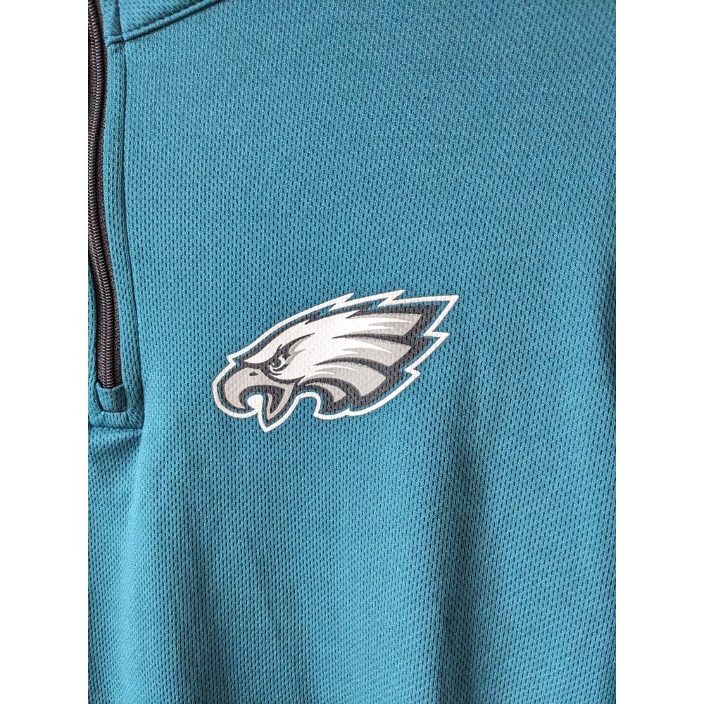 NFL Team Apparel Mens Size Small Eagles Shirt Dark Green Quarter Zip Long Sleeve - Picture 7 of 11